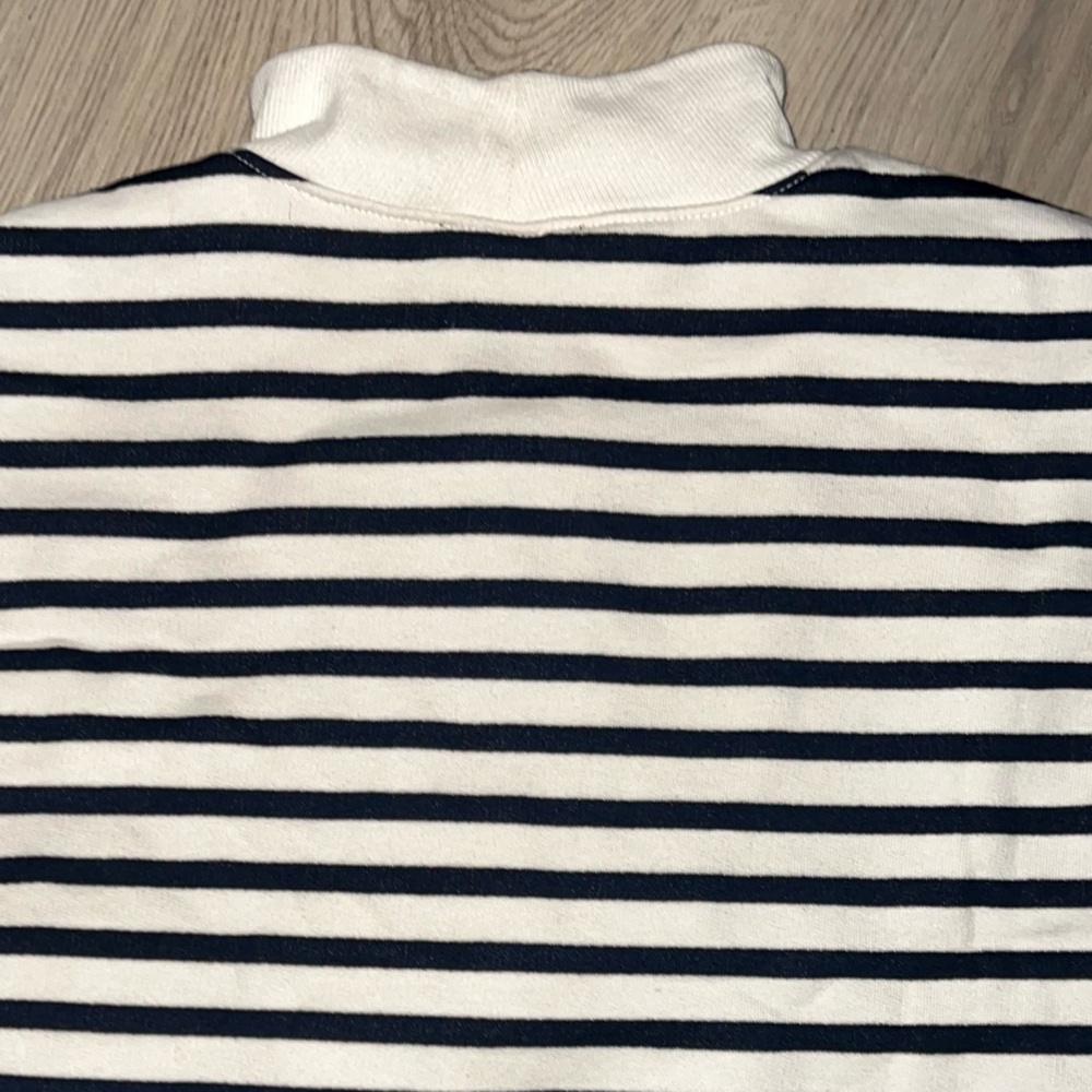 ZARA Striped Half-Zip Sweatshirt – Size L | Cotton Blend Pullover - Picture 15 of 15